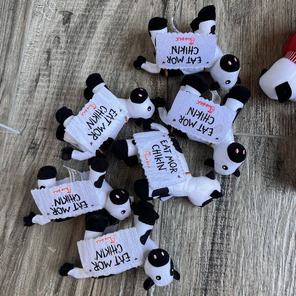 Chick-fil-A EAT MORE CHIKIN Cow Plush Lot of 10 Assorted Plush Christmas - Picture 9 of 10